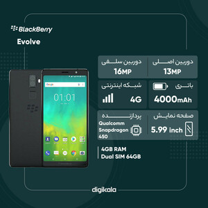 گوشی موبایل بلک بری مدل Evolve BBG100-1 دو سیم‌ کارت ظرفیت 64 گیگابایت