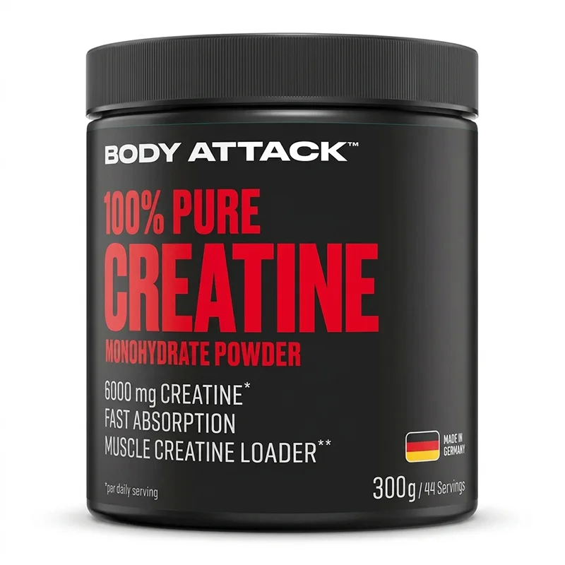 مکمل کراتین مونوهیدرات «اورجینال» برند بادی اتک body attack monohydrate creatine 300g