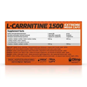 مکمل کپسولی ال کارنتین ۱۵۰۰ «اورجینال» برند الیمپ ۱۲۰ عددی Olimp L-Carnitine 1500 Extreme Mega Caps