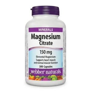 قرص منیزیم سیترات وبر نچرالز «اورجینال» ۳۰۰ عددی Webber Naturals Magnesium Citrate