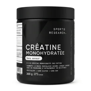 مکمل کراتین مونوهیدرات «اورجینال» اسپورتز ریسرچ ۳۰۰ گرمی (Sports Research Creatine Monohydrate)