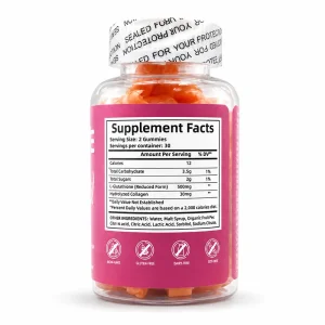 پاستیل جویدنی گلوتاتیون و کلاژن هیدرولیز شده «اورجینال» ۶۰ عددی | Glutathione Gummies with Hydrolyzed Collagen