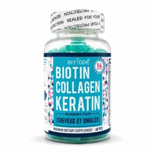 پاستیل تقویتی بیوتین، کلاژن و کراتین «اورجینال» ۶۰ عددی | Biyode Biotin Collagen Keratin 60 Gummies