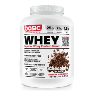 مکمل پروتئین وی پودری 2.27 کیلوگرم برند بیسیک Basic Supplements Whey | اورجینال