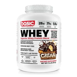 مکمل پروتئین وی پودری 2.27 کیلوگرم برند بیسیک Basic Supplements Whey | اورجینال