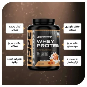 مکمل پروتئین وی Hype پریمیوم 2 کیلویی 66 سروینگ | اورجینال