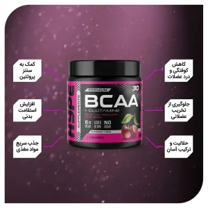 مکمل بی سی ای ای پلاس گلوتامین 300 گرمی 30سروینگ برند هایپ Hype BCAA + Glutamine | اورجینال