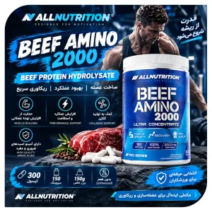 قرص بیف آمینو 2000 برند آل نوتریشن 300 عددی ALLNUTRITION Beef Amino 2000 | اورجینال
