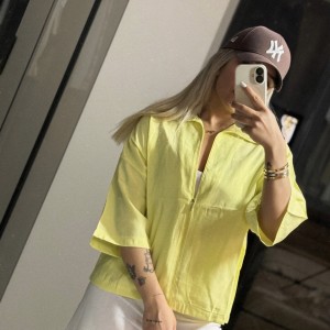 شومیز سیلک زیپ دار