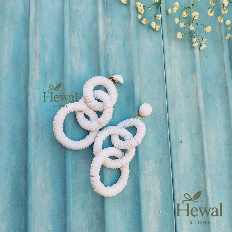 گوشواره زنانه بافت کنفی و حصیری مدل “Lira”