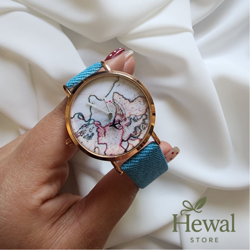 ساعت مچی عقربه ای  Mini World مدل نقشه جهان (کره زمین)