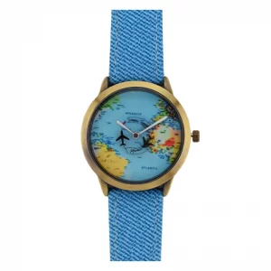 ساعت مچی عقربه ای  Mini World مدل نقشه جهان