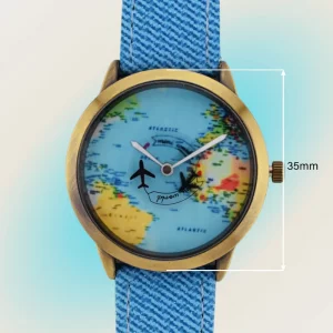 ساعت مچی عقربه ای  Mini World مدل نقشه جهان