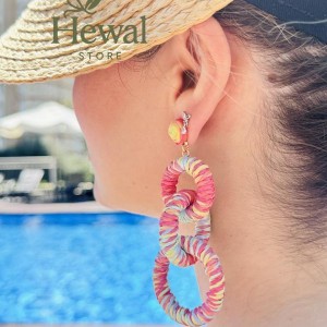 گوشواره زنانه بافت کنفی