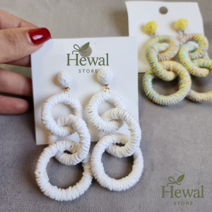 گوشواره زنانه بافت حصیری