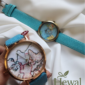 ساعت مچی عقربه ای  Mini World مدل نقشه جهان (کره زمین)