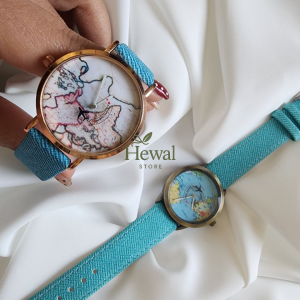 ساعت مچی عقربه ای  Mini World مدل نقشه جهان (کره زمین)