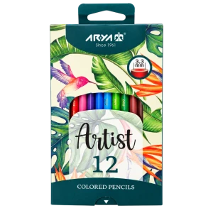 مداد رنگی 12 رنگ مقوایی آرتیست برند آریا 3601