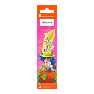 مداد رنگی 6 رنگ جعبه مقوایی Mazline PA-01062