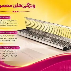 آبچکان بالای سینک استیل ضد زنگ ملونی مدل 9100-9102-9104 یک طبقه
