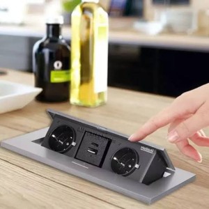 پریز مخفی کابینت ملونی دو سوکت برق مدل 10017و10090