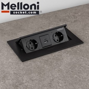 پریز مخفی کابینت ملونی دو سوکت برق مدل 10017و10090