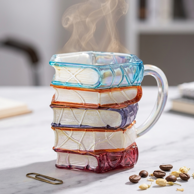 ماگ بلوری طرح کتاب