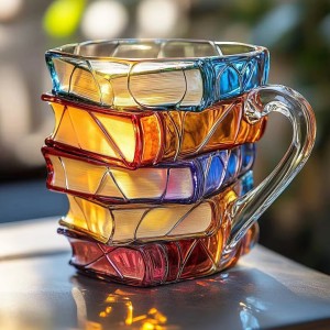 ماگ بلوری طرح کتاب