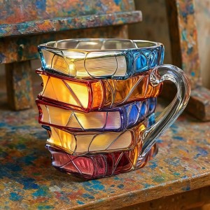 ماگ بلوری طرح کتاب