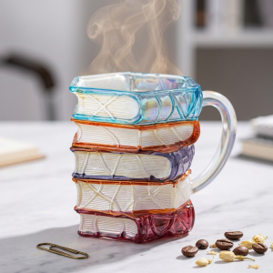 ماگ بلوری طرح کتاب