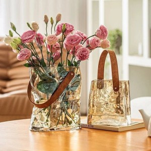 گلدان پیرکس دسته چرمی