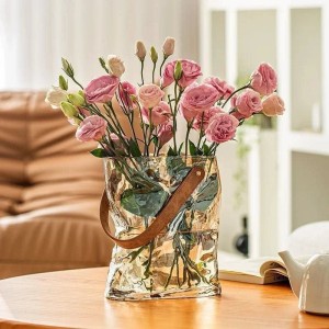 گلدان پیرکس دسته چرمی
