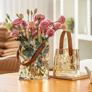 گلدان پیرکس دسته چرمی