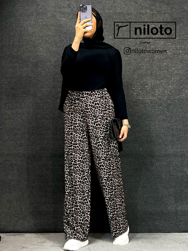 شلوار بگ پلنگی کد (12002)