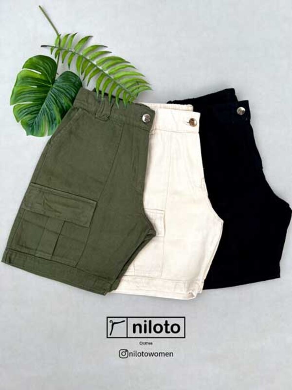 شلوارک کتان جیبدار (11035)