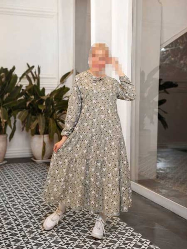 پیراهن ساحلی آستین بلند گلدار (2955)