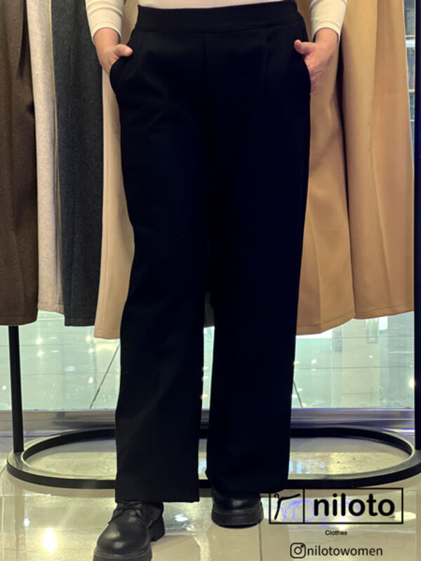 شلوار فوتر نیم بگ کوبیده مشکی (1601001)