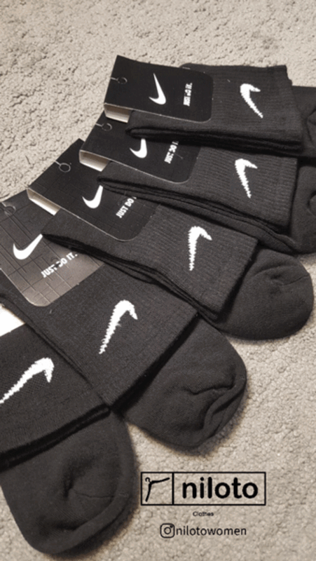 جوراب نیم ساق طرح نایک مشکی (101200)