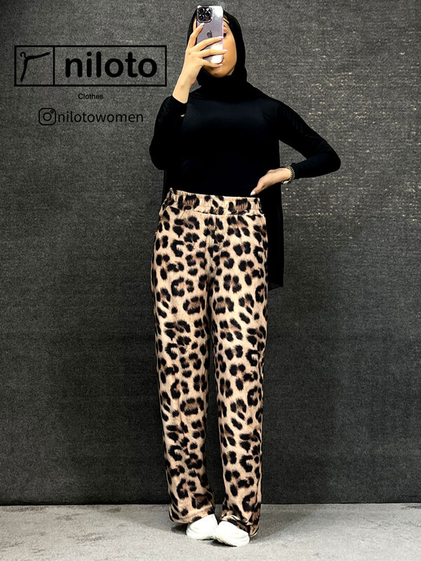 شلوار بگ پلنگی کد (12006)