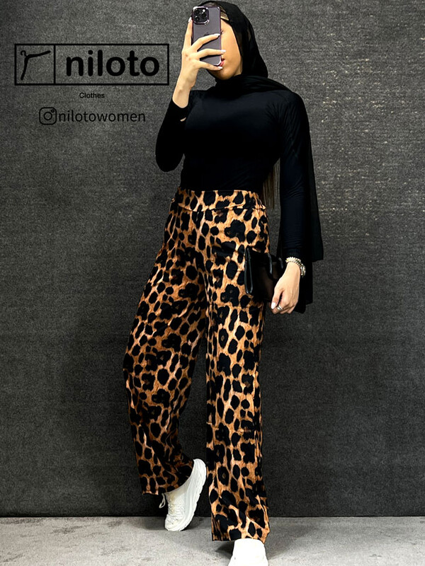 شلوار بگ پلنگی کد (12005)