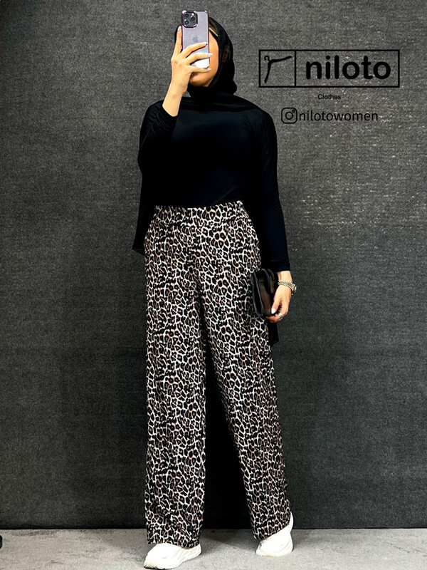 شلوار بگ پلنگی کد (12002)