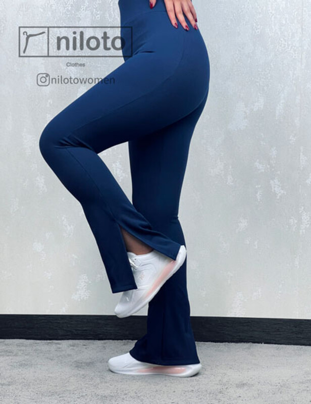 لگ کبریتی کمر گنی بغل چاکدار سورمه ای(01424)