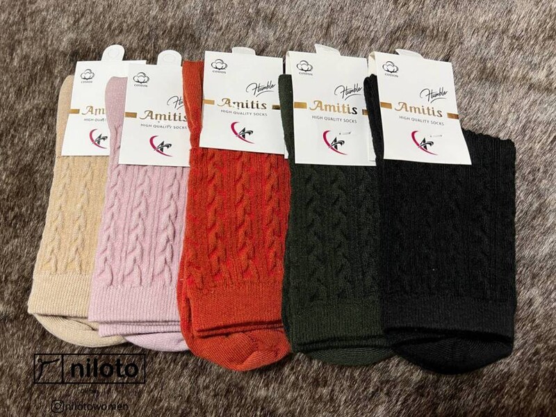 جوراب ساق بلند طرح بافت برجسته کد2(103302)