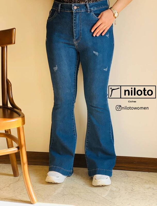 شلوار جین بوتکات رنگ سورمه ای(060324)