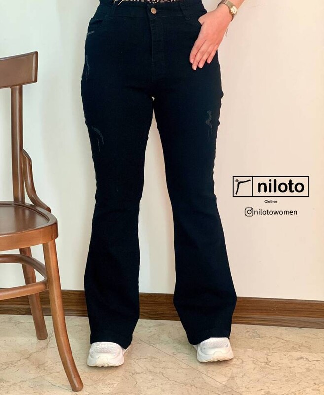 شلوار جین بوتکات رنگ مشکی(060300)