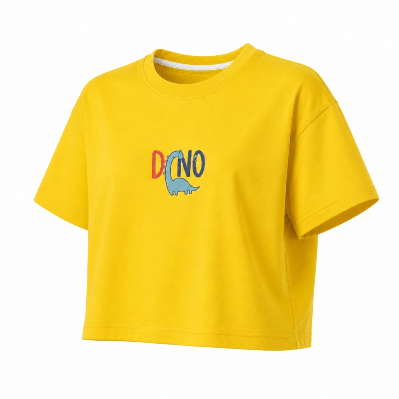 کراپ آستین کوتاه طرح Dino