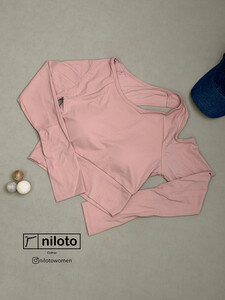 کراپ آستین‌دار فینگردار ورزشی (14050)