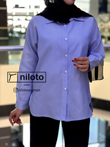 شومیز آبی راه راه (2)