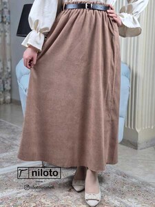 دامن مخمل کبریتی بلند (12)