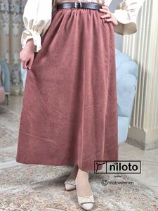 دامن مخمل کبریتی بلند (6)